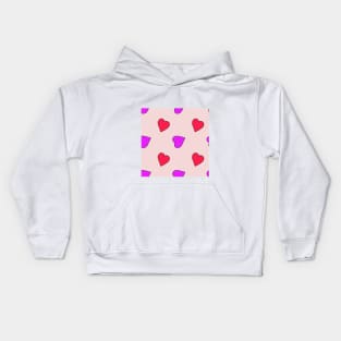 Background illustration hearts, love, pink, decorative design pattern Kids Hoodie